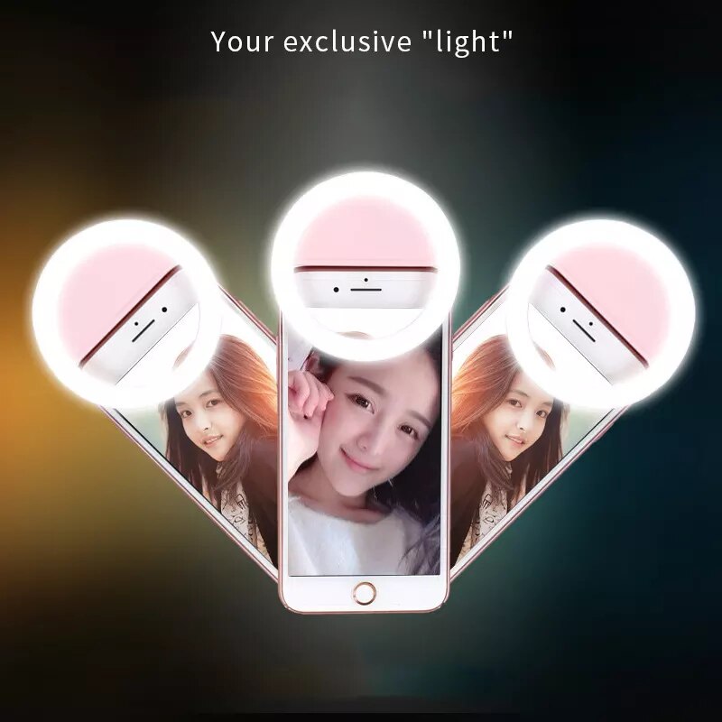 LED Ring Flash Universal Selfie Light LED portatili per telefoni cellulari lampada per Selfie anello luminoso Clip per iPhone 13 X XR Samsung