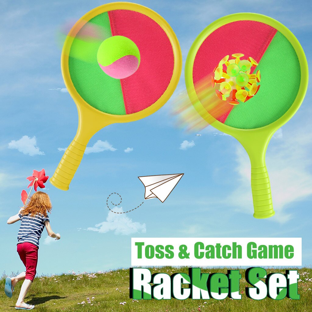 Jouets de Tennis 2 en 1, jeu de raquette de lancer et d'attraper, ensemble de raquette de Tennis de plage pour enfants, jeu d'été, Puzzle de raquette de Tennis, sport