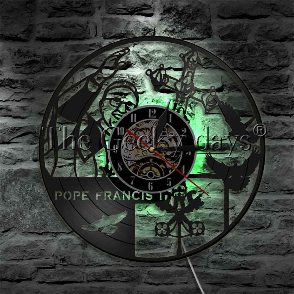 1 pezzo di papà Francesco Orologio san Francesco di Arte Della Parete Della Città del Vaticano, Turismo Luce Della Parete del portato Regalo Fatto A Mano per Roma Turistico