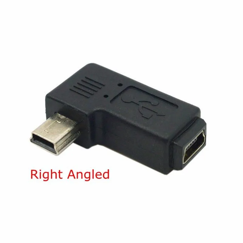 Mini USB 5 Pin Male to Female Extension Adapter 90 Degree Left & Right Angled Mini USB Connector Adaptor: Brown