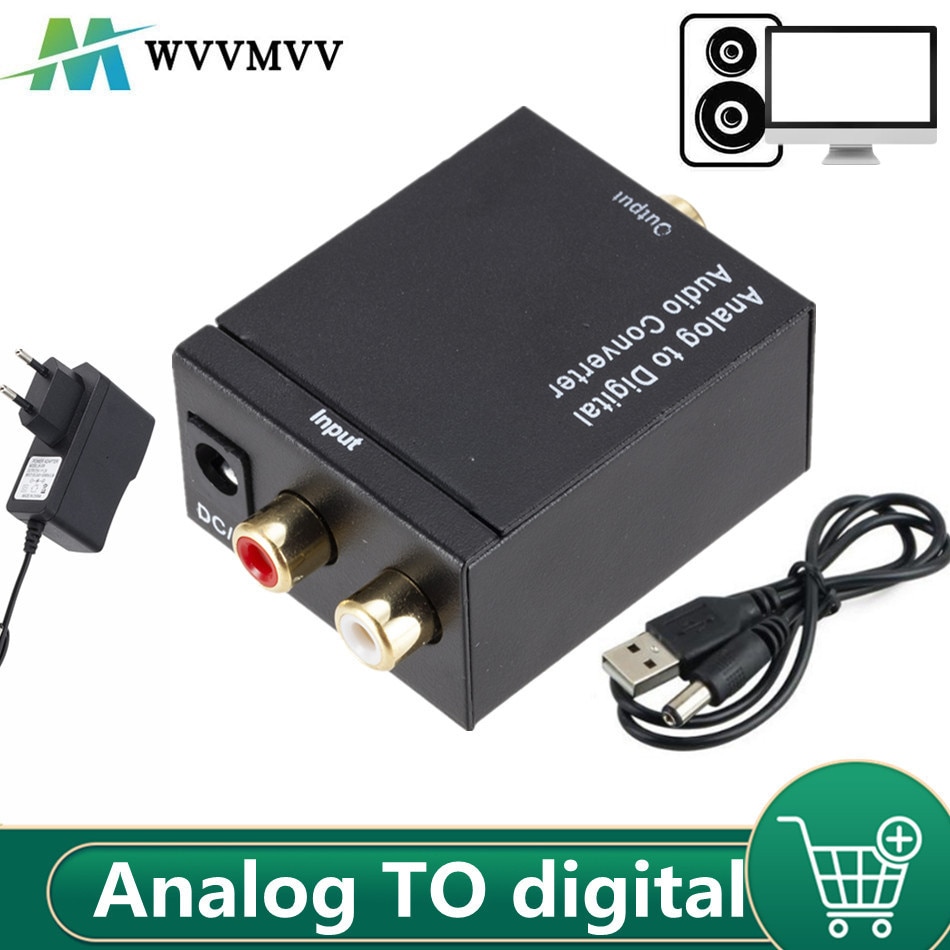 Nyeste analog til digital adc konverter optisk coax rca toslink lyd lydadapter spdif adapter til apple tv til xbox 360 dvd