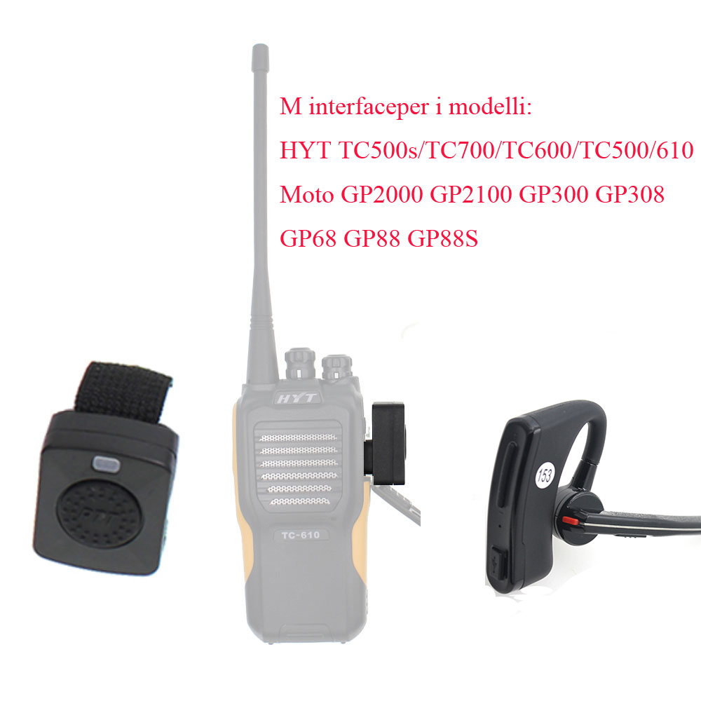 Draadloze Walkie Talkie Bluetooth PTT Headset Oortelefoon Voor HYT TC610 TC500 Motor GP300 GP308 GP68 GP88 Radio