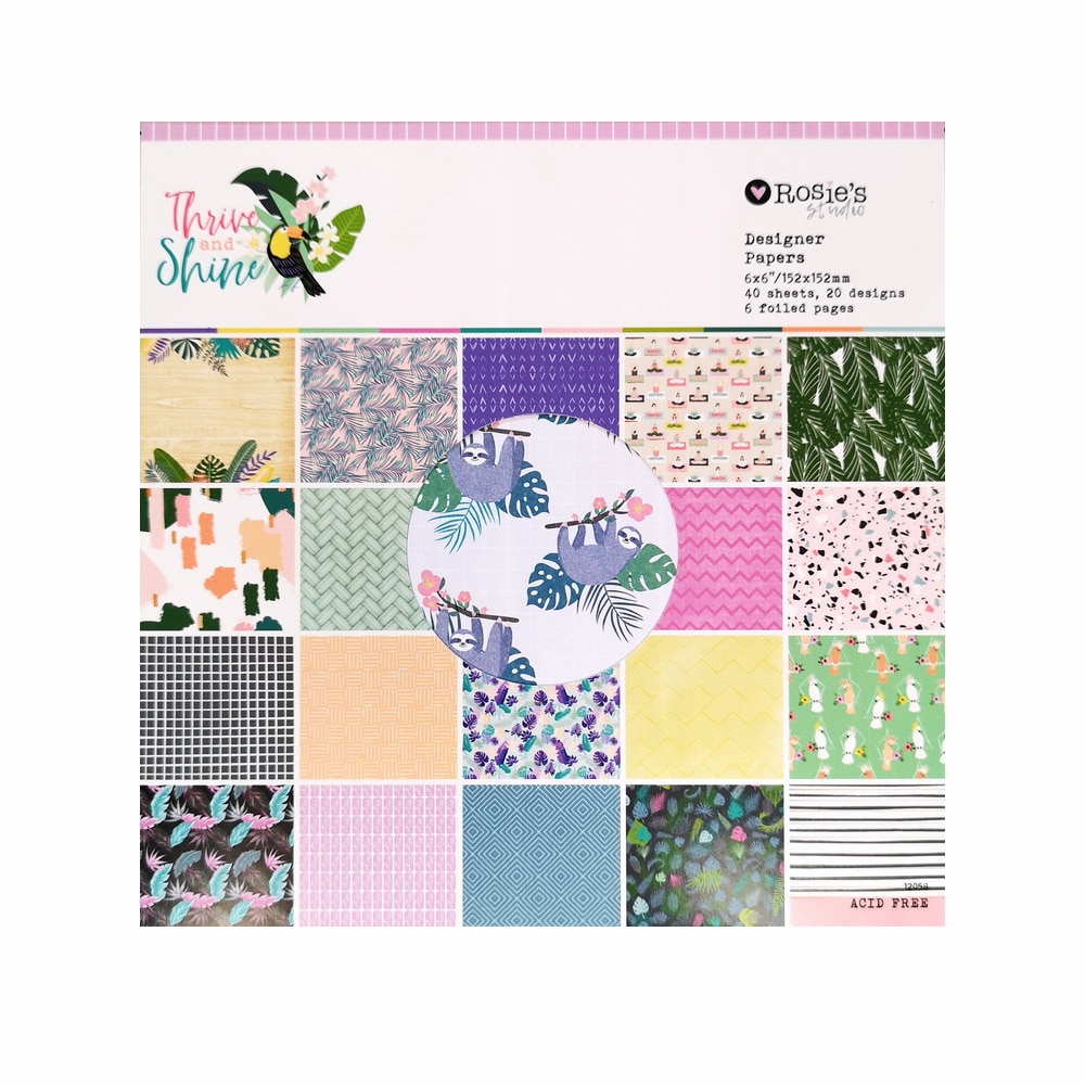 CRZCrafter 152x152mm 6 inch Scrapbooking Paper Pad 40 sheets Craft Paper Background pattern pack Acid free