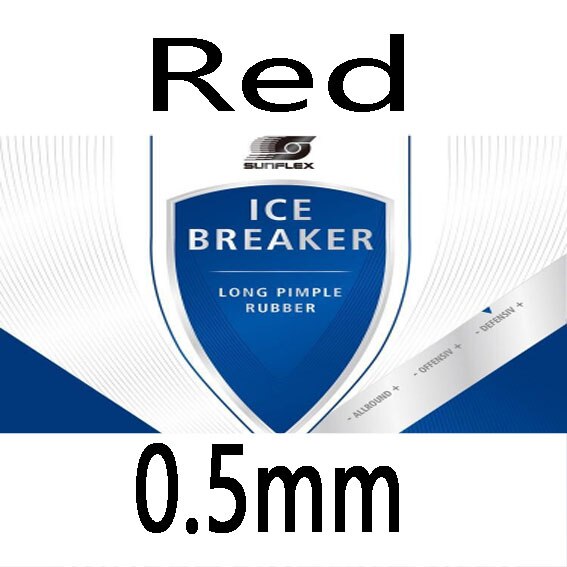 SUNFLEX ICEBREAKER Long pips-out table tennis / pingpong rubber with sponge Rubber Without Sponge with sponge: Red 0.5mm