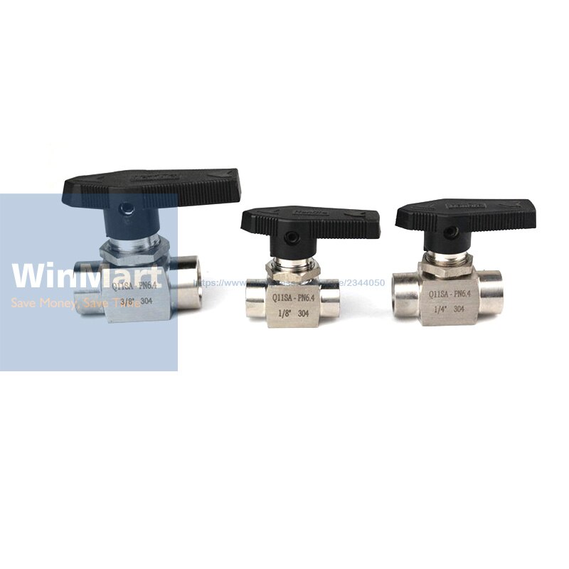 1PC 304 Stainless Steel 1/8" NPT Female Shut Off Ball Valve Bulkhead Water Gas Oil 915 PSI