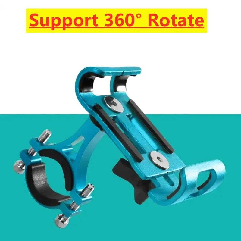 Obrót o 360 stopni metalowy uchwyt na telefon rowerowy do motocykla stop aluminium wspornik antypoślizgowy wsparcie klips GPS stojak na telefon rowerowy dla iPhone'a: Sapphire