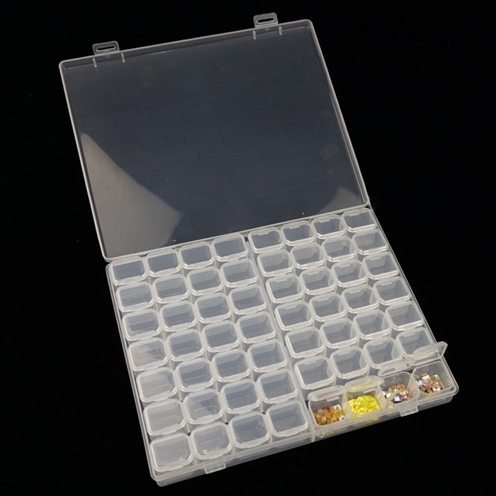 Plastic Leuke Clear Opbergdoos Met 56 Grids Sieraden Nail Art Pil Kralen Mini Case Sieraden Display