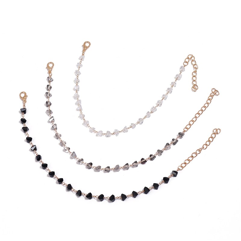 3 Stks/set Classic Enkelband Multi-layer Ketting Bead Crystal Foot Sieraden Zomer Strand Vrouwen Enkelbanden Op Voet Enkelband