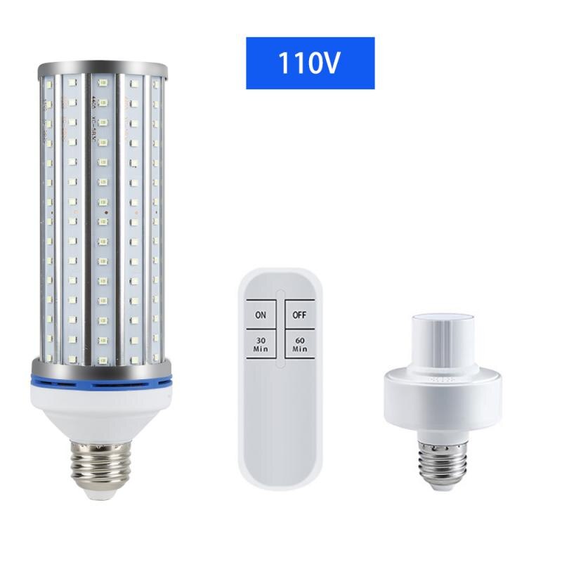 E26/E27 UV stérilisateur 60W Ultraviolet stérilisation lampe désinfection ampoule UVC LED ampoule de maïs avec télécommande 254nm ampoule: 110V RC