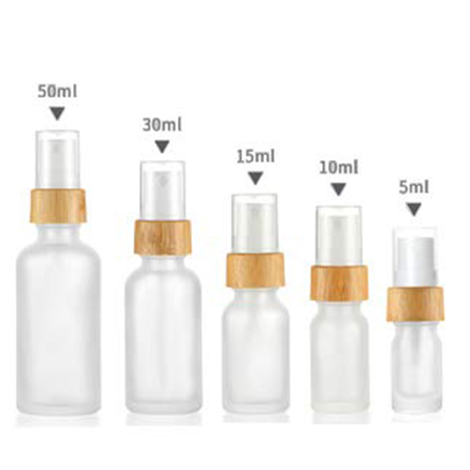 5-100ml bärnstensspray tomma flaskor brunt glas påfyllningsbar flaska aromaterapi parfym mini sprayflaska kosmetiska behållare: 15ml / Vit frostat