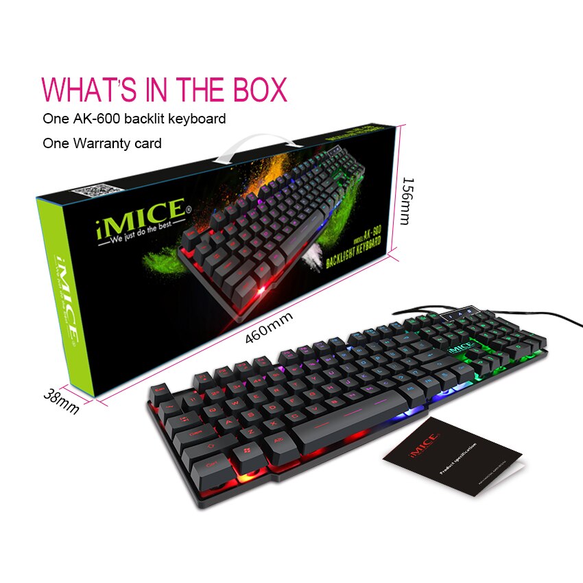 iMice AK-600 Wired Gaming Keyboard 104 Keys Mechanical Keyboard RGB Backlit Keyboard for PC Gamer Teclado Gamer Mecanico Clavier