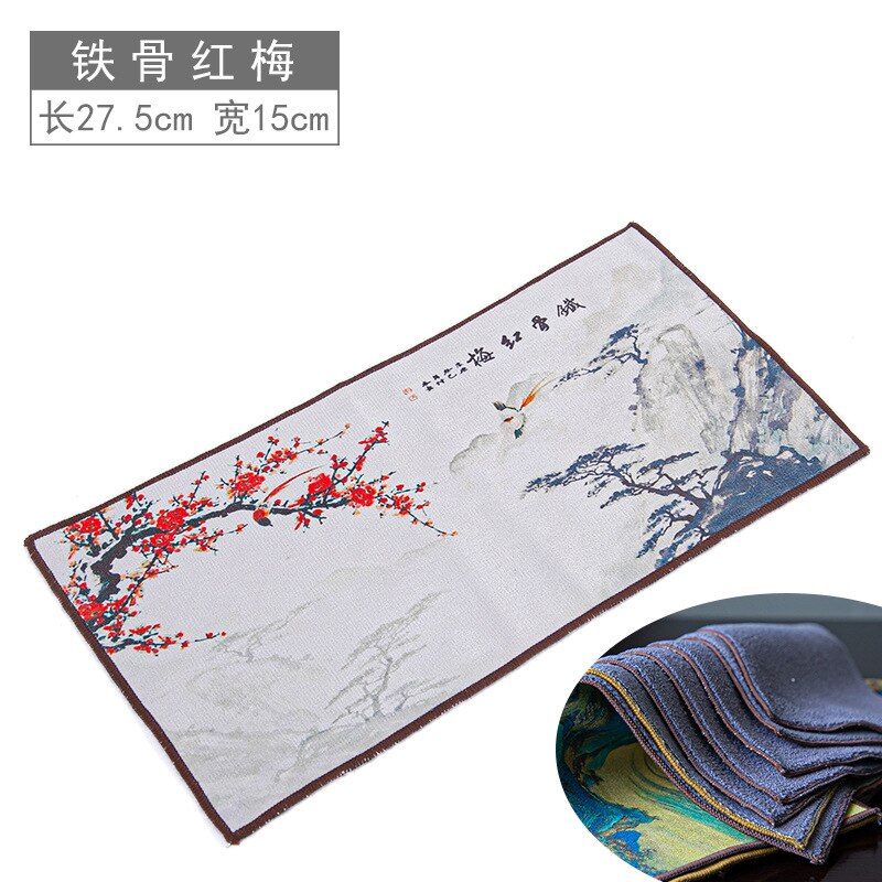 Thee Handdoek Verdikte Sterke Wateropname Zen High-End Thee Set Accessoires Thee Tafel Handdoek Japanse Theeceremonie 27.5*15Cm: 6