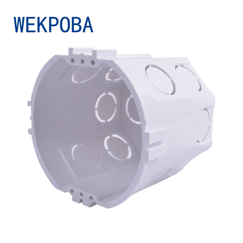 WEKPOBA EU Standard, Wall Round Mounting Box, Internal Cassette, Wiring Box, White Back Box For EU Switch and Socket