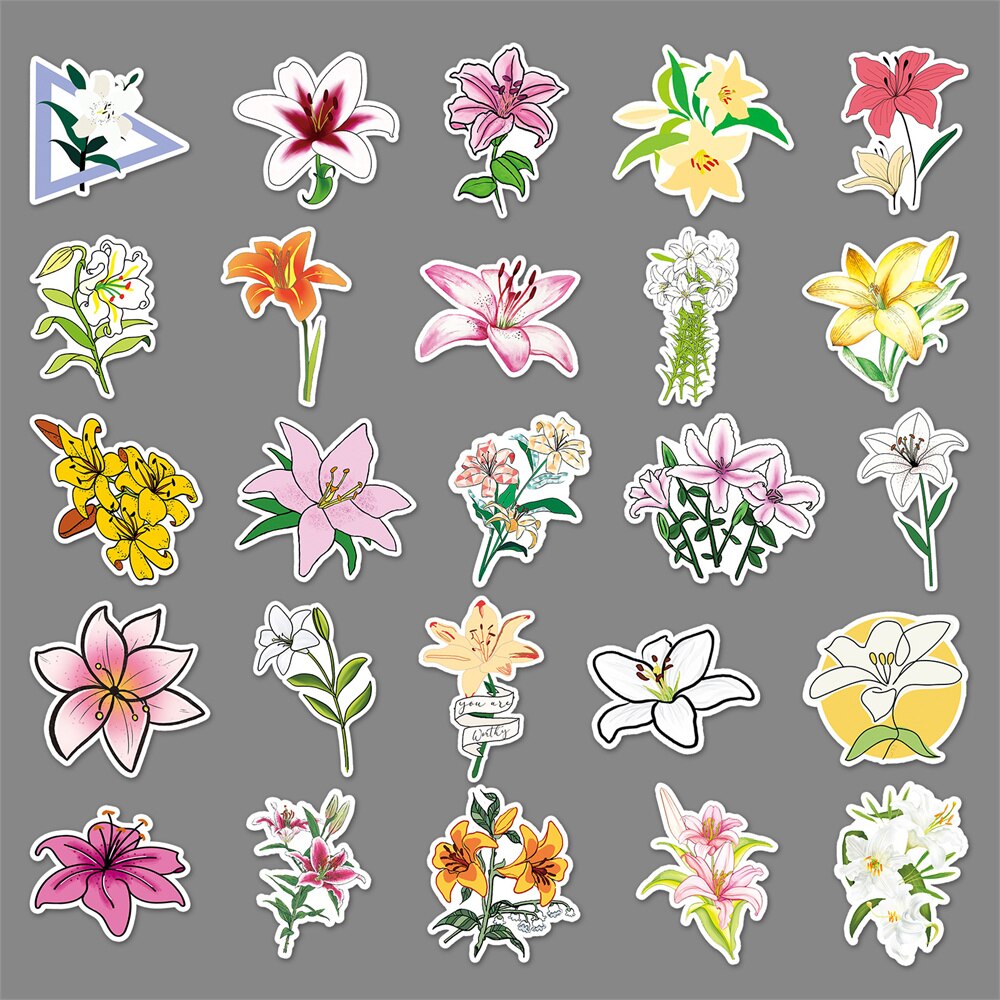 10/30/50 stuks kleine, verse leliebloem delicate sticker graffiti dagboek scrapbook bagage laptop schattige doe-het-zelf sticker