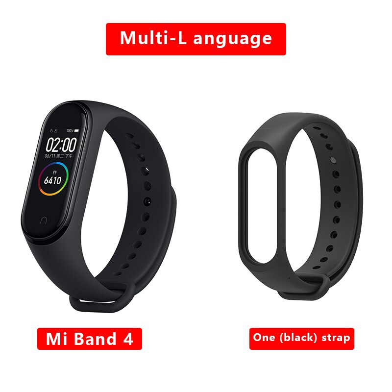 Xiaomi MiBand4 Fitness Tracker 0.95Color AMOLED 5.0 Smart Bracelet Monitor 50m Waterproof 135mAh up to 20Days Activity Tracker: black