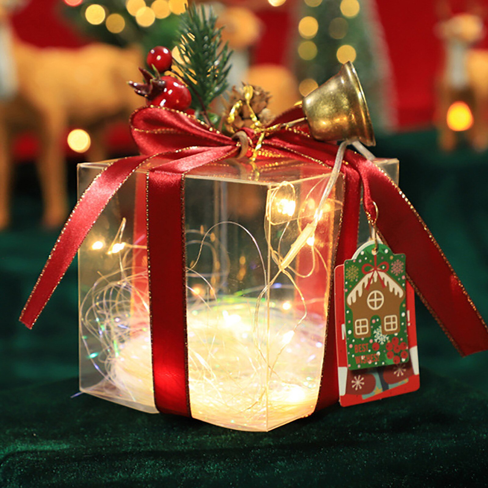 Thuis Kerst Decoratie Verlichting Pvc Kerst Box Candy Verpakking Xmas Apple Giftbox Ornamenten Decor Geschenkdoos