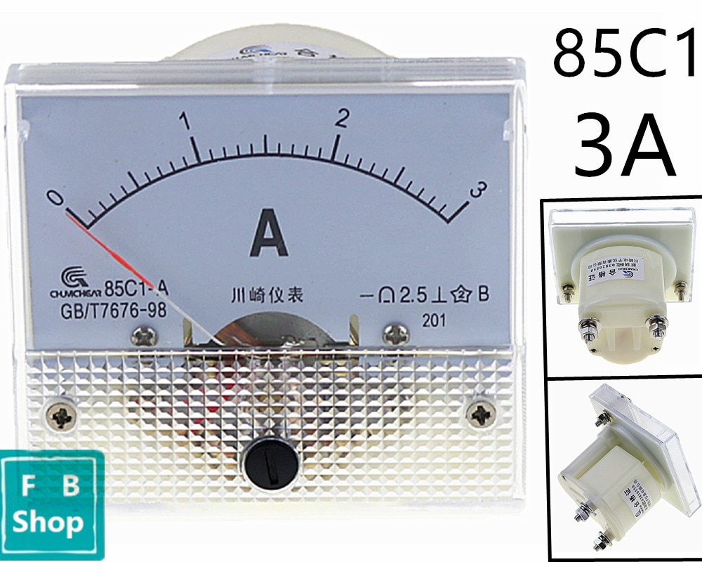 1PCS 85C1-A 3A DC Analog Meter Panel AMP Current A... – Grandado