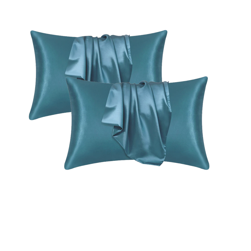 Pillowcase Silk Pillow Cover Silky Satin Hair Beauty Pillow case Comfortable Pillow Case Home Decor wholeStandard/Queen 1PC: 470*1200mm / green