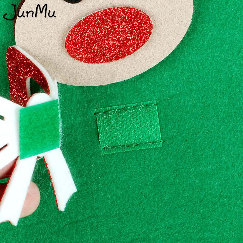 Glittery DIY Felt Christmas Tree with Bag Wall Hanging Decor kid's Handmade Felt Cloth Xmas Tree with Glitter Ornaments