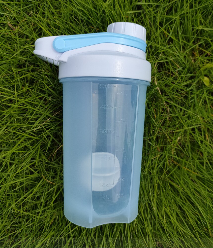 500ml shaker flaske proteinpulver blandeflaske med visp ball sport fitness vannflaske bærbar skrukork shaker