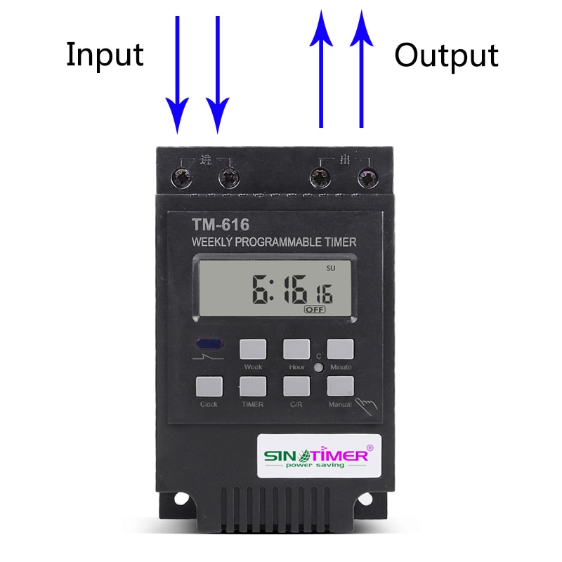 TM-616 minuteries programmables hebdomadaires 30AMP charge de contrôle 17 marche/arrêt 12V 110V 220V 24h commutateur de contrôle de temps numérique