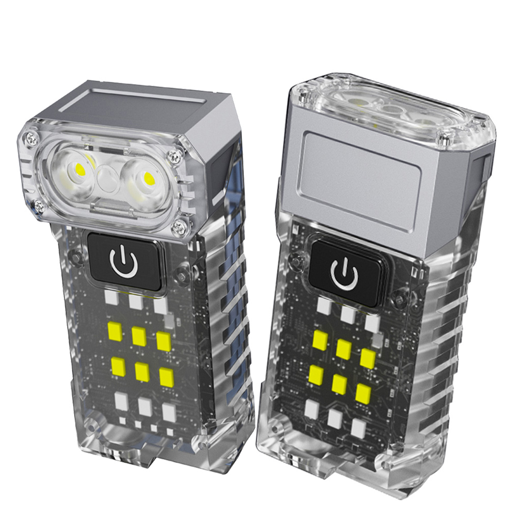 Boruit 90 ° roterbar ledet-fluorescenslommelykt uv-lys 800lm oppladbare arbeidslys av type c med magnetklips campinglykt