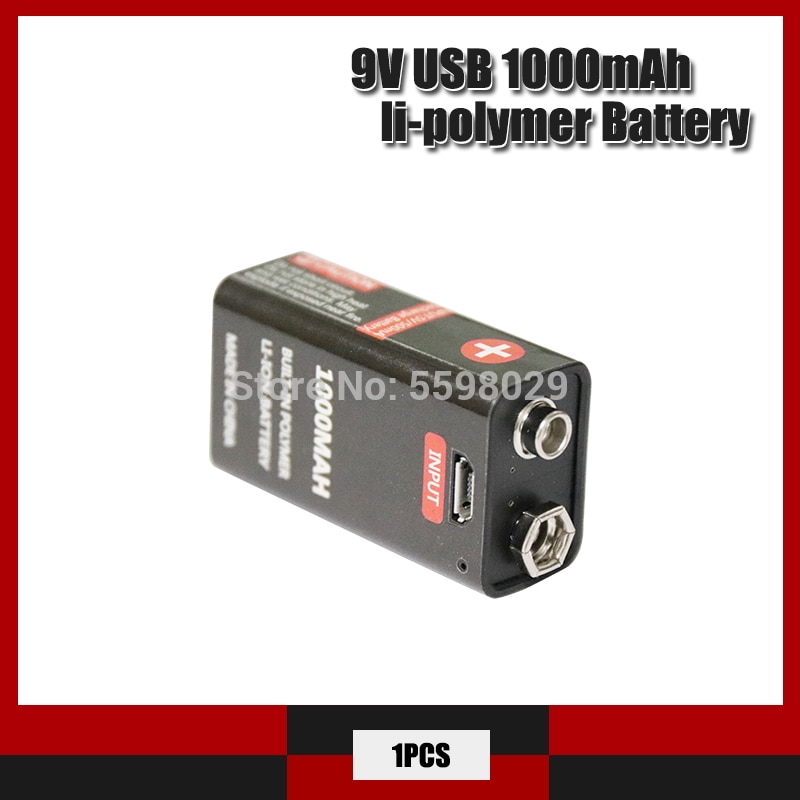 1 Pcs 9V 1000 Mah Lithium Ion Batterij 6F22 Usb Oplaadbare Batterij Detector Speelgoed Oplaadbare Batterij