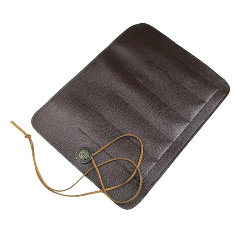 Verktyg knivar rulla upp väska snidning fickknivar läderväska förvaringsarrangör