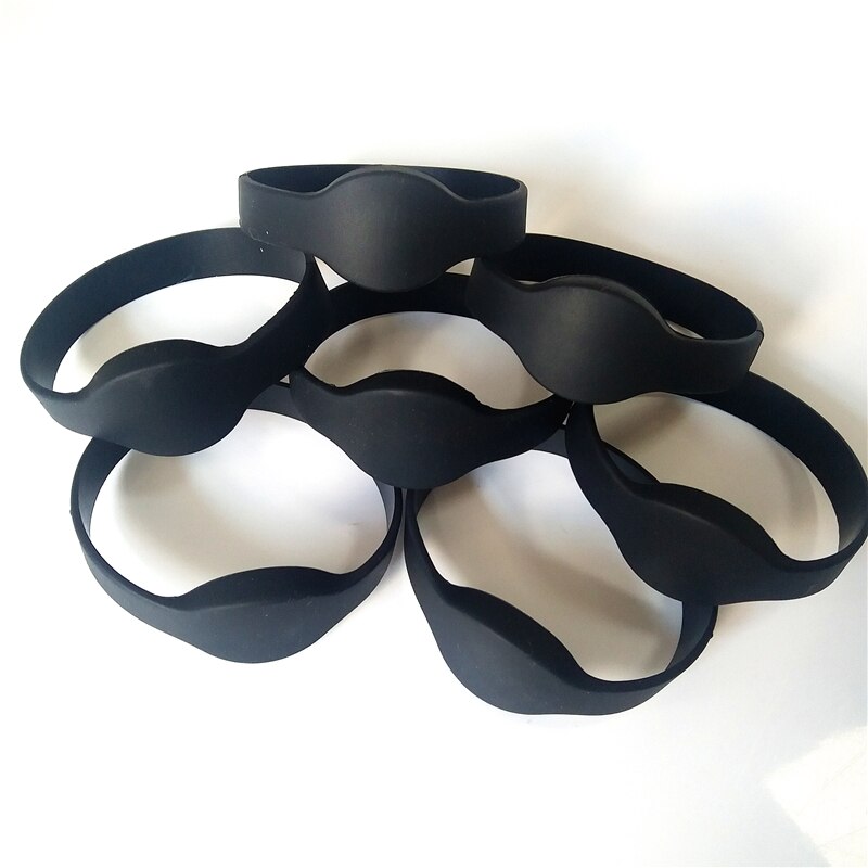 125khz EM4100 TK4100 pulsera RFID Tarjeta de Identificación silicona RFID banda leer solo No impreso negro
