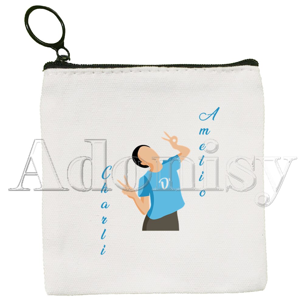 Ice Coffee Splatter Charli Damelio Korean Style Cartoon Printed Canvas Bag Canvas Simple and Fashionable Storage Bag: Q