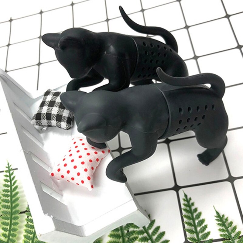 Infuseur à feuilles de thé en Silicone, mignon, Animal, chats, filtre à herbes, diffuseur d'épices, Gadget pour la maison et le bureau