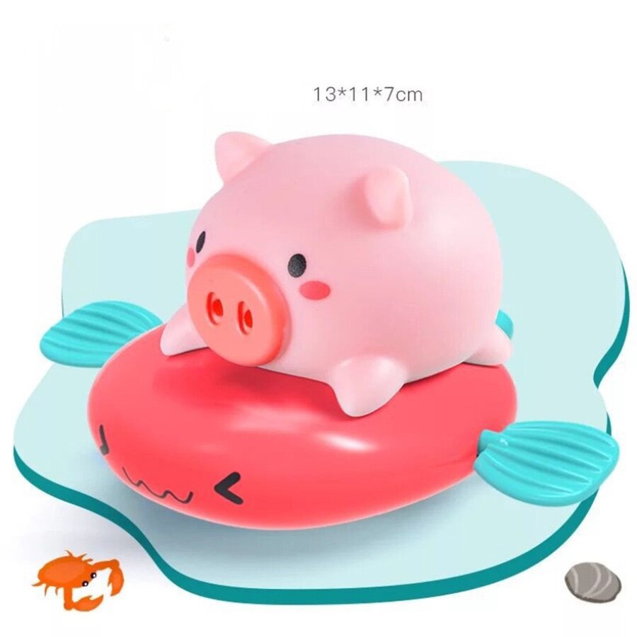 1 Pc Bad Toy Leuke Cartoon Dier Klassieke Baby Water Speelgoed Bad Drijvende Water Klassieke Speelgoed Knorretje Vis: pink
