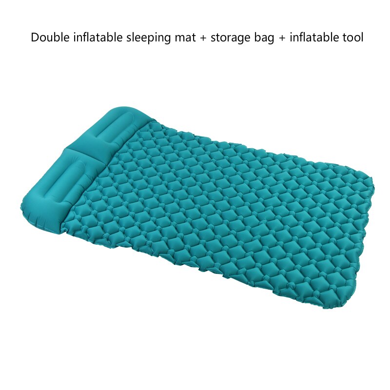 Opblaasbare Kamp Matras/Self Opblaasbare Matrassen/Opblaasbare Matras Slapen Pad Outdoor 2 Persoon Kamp Mat Tent Mat Reizen: Sky Blue