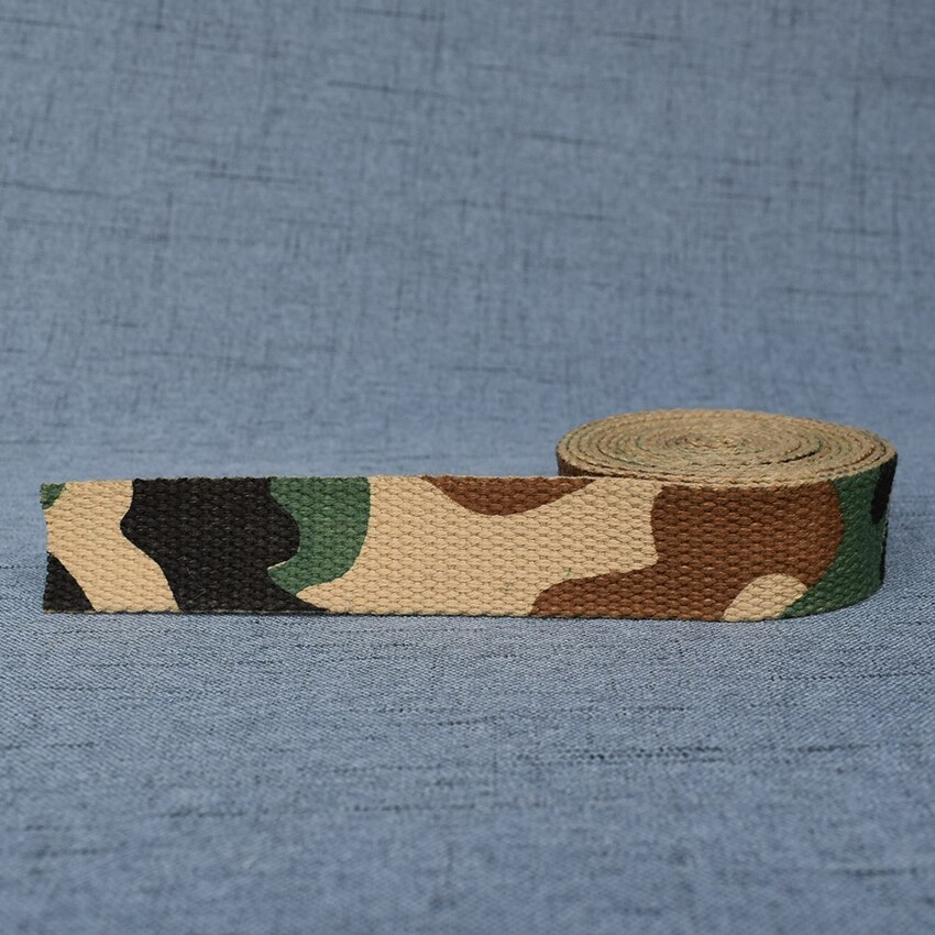 Ruban de sangle 5 Yards de largeur 25mm, sangles en corde pour chien, collier pour animaux domestiques, harnais, sac à dos, Textile, vêtements, accessoire: Beige Camouflage