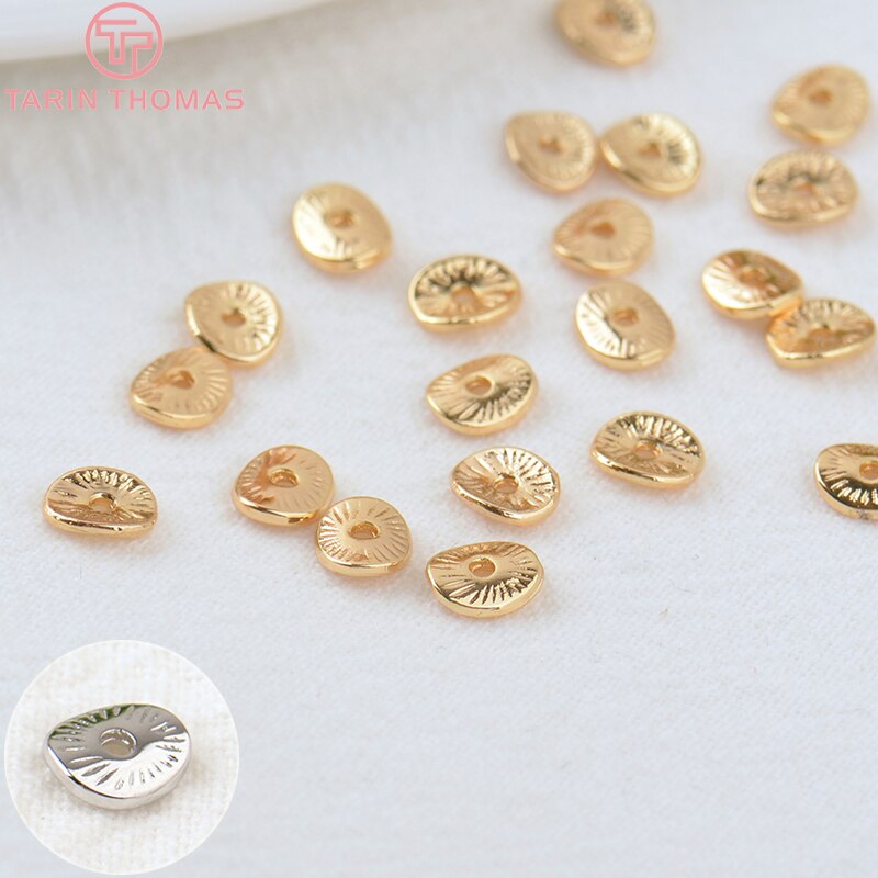 (3471)50PCS 5x6MM 8x9MM 9x10MM 24K pozłacane mosiężne koraliki dystansowe koraliki czapki wysokiej jakości biżuteria Diy Akcesoria