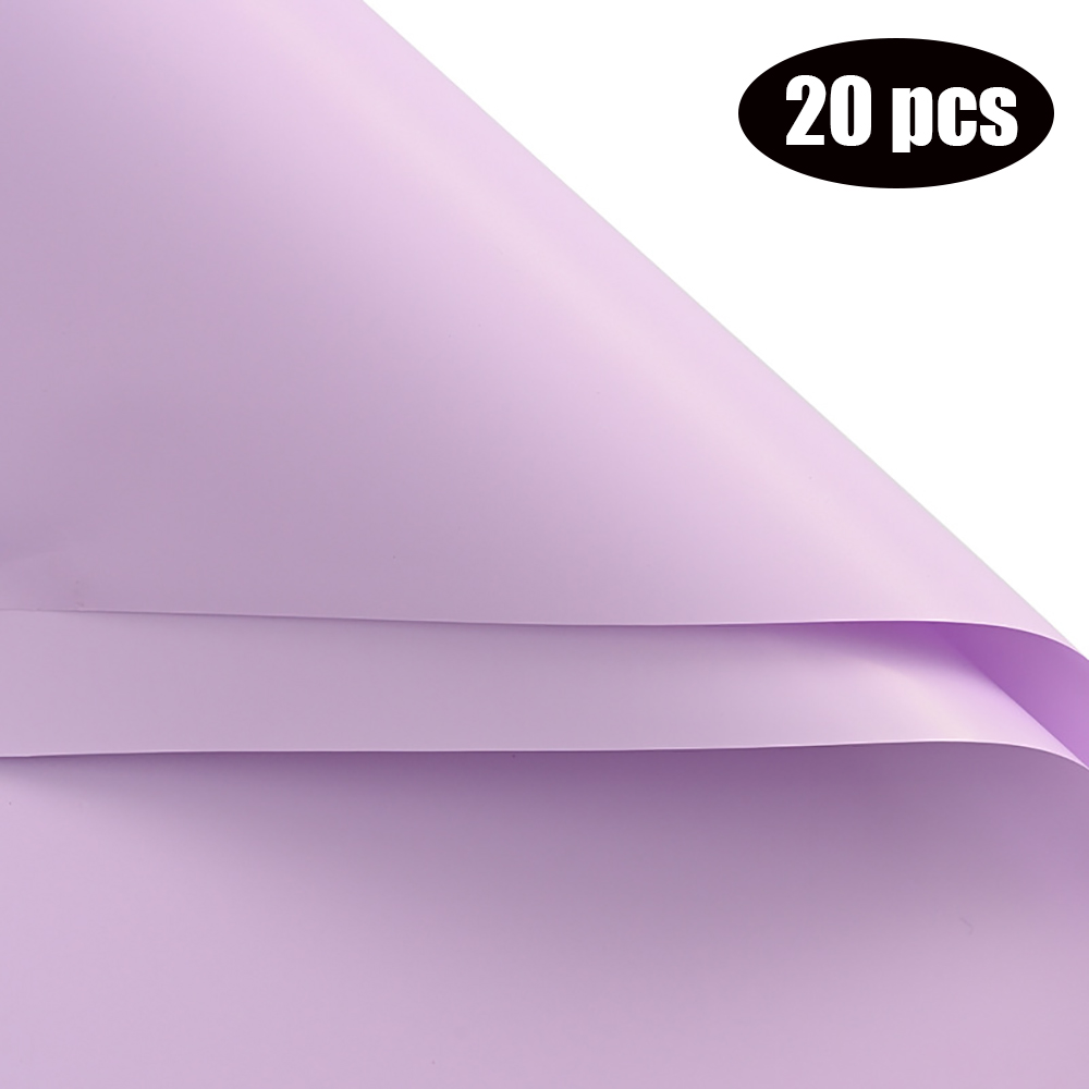 20 piezas de papel para envolver flores, ramo de papel Ouya de Color sólido, paquete Floral de estilo coreano, materiales de floristería DIY