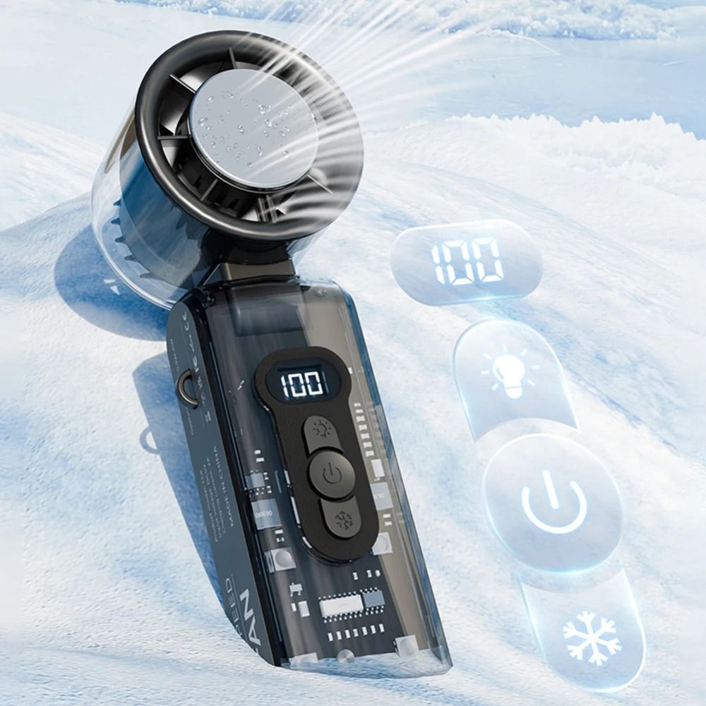 Opvouwbare persoonlijke koelventilator met 100 snelheden, draagbare mini-handventilator, usb-oplaadbaar, 3600 mah, opvouwbare reisventilator