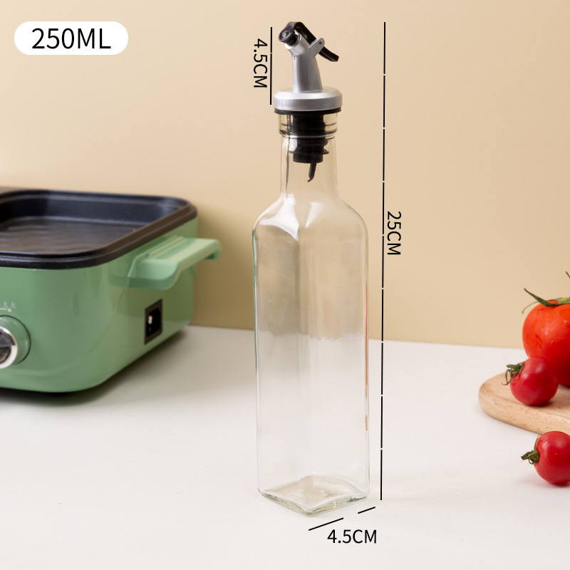 Botella de aceite de oliva de plástico transparente, 150/250/500ML, a prueba de fugas, condimento de cocina, salsa de soja, vinagre, tipo prensa, vinagrera, botella para barbacoa: violet