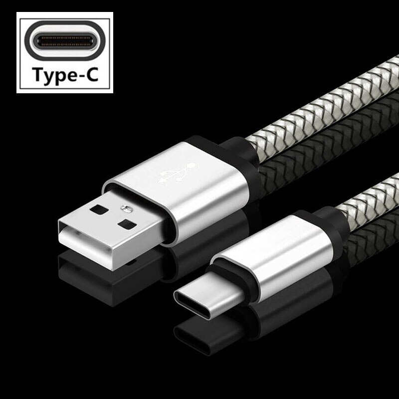 Usb Type C Kabel USB-C Mobiele Telefoon Snel Opladen Lader Kabel Voor Oppo A74 A94 A54 5G A93 A73 a53 A5 A9 A52 A72 A92 S: Silver