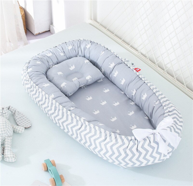 Newborn Travel Bed for Outdoor Bed Portable Baby Nest Bed with Pillow CushionInfant Crib Nest: C12