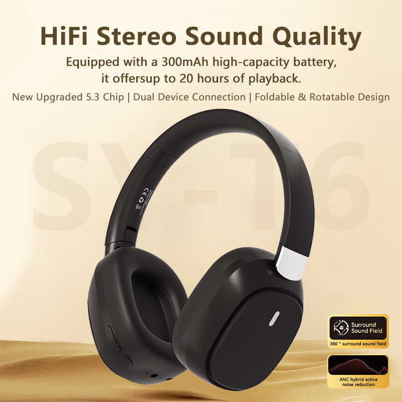 Upgrade V5.3 Chip Wireless On-Ear Headphones, with Mic, 300mAh Long Battery Life, Foldable & Portable, for Gaming, Music,