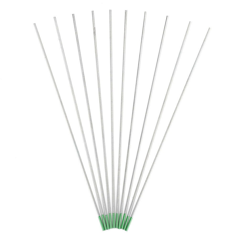 10PCS Tungsten TIG Welding Electrodes WP Green Tip 1.6/2.0/2.4/3.0/3.2/4.0*175mm For Welding Of Carbon Steel Stainless Steel