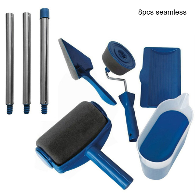 8pcs Wall Decorate Painting Roller Brush Set Paint Runner Pro Brush Kit Multifunctional House Paint Rollers Runner Pro Tools Set: 8pcs Seamless