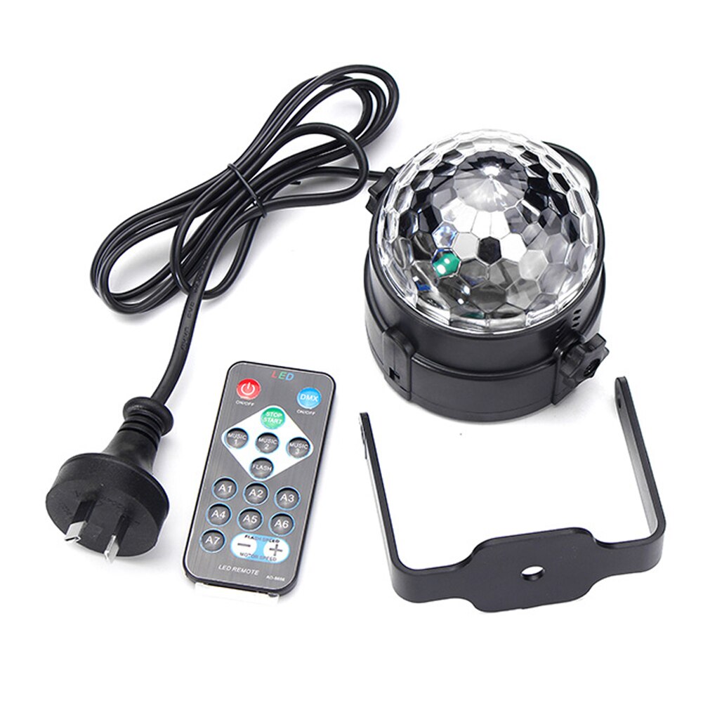 Bola de discoteca giratoria UV, luz estroboscópica de 3W RGB, luces de escenario para Navidad, hogar, KTV, Navidad, boda y espectáculo: AU Plug