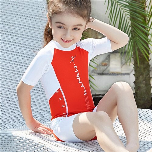 Costumi da bagno Delle Ragazze e Dei Ragazzi 2019 Nuovi Bambini di Estate Vestito di Nuoto di Nuotata Della Spiaggia di Usura di Un Pezzo del Costume Da Bagno Zwemkleding Vrouwen: WHITE / XL