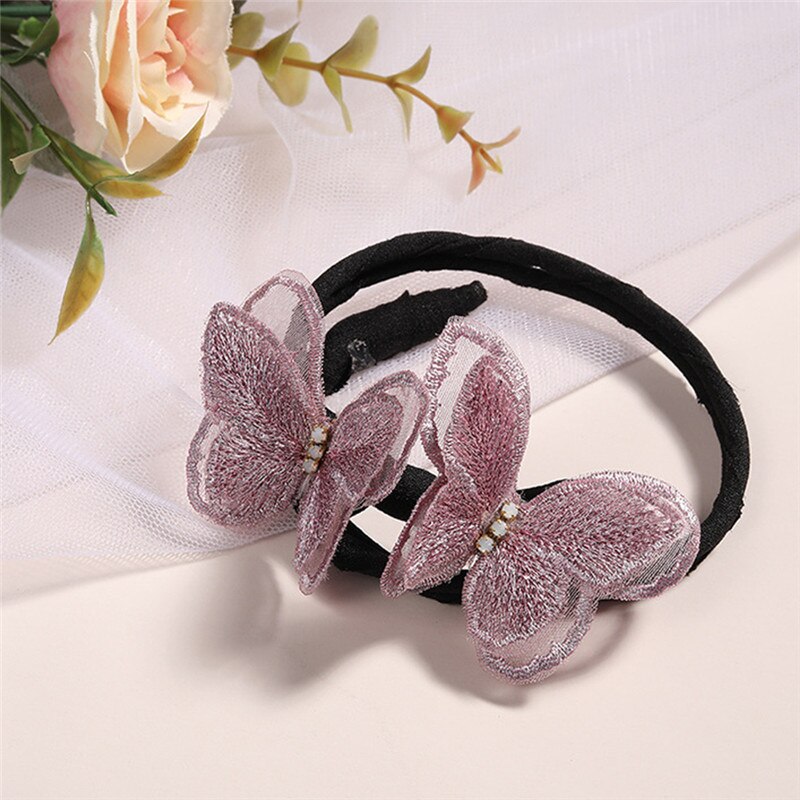 Butterfly Hair Bun Maker Butterfly Hairpin Heandband Fashionable for Women Girls