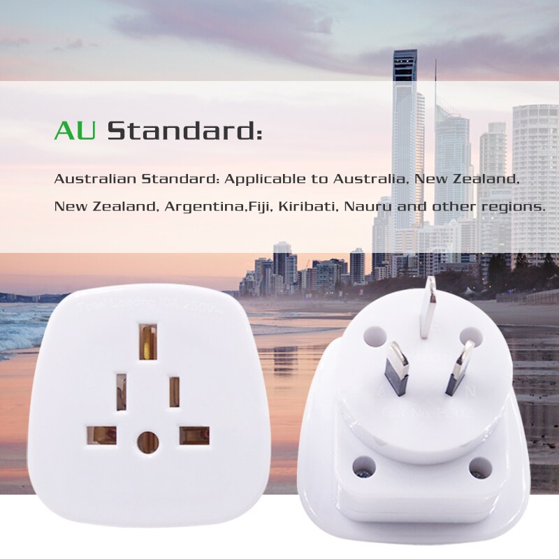 UK/US To AU adaptador enchufe eléctrico AC Casa de Poder Australia Nueva Zelanda viaje convertidor AUS adaptador 10A 250V