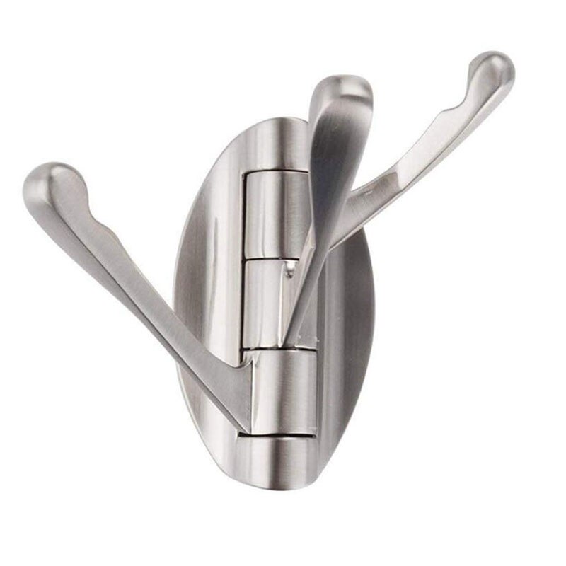 Cooanho drejelig krog solid metal foldbar håndklædekrog, drejearm svingarm tredobbelt knagerække, vægmonteret: Børstet nikkel