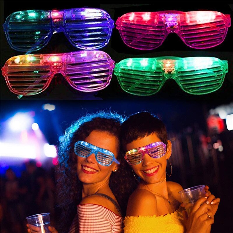 10Pcs/20pcs Pack LED Glasses Flash Luminous Blind Eyewear Light Eye Mask Blinking Glowing Glasses for Halloween Christmas Party