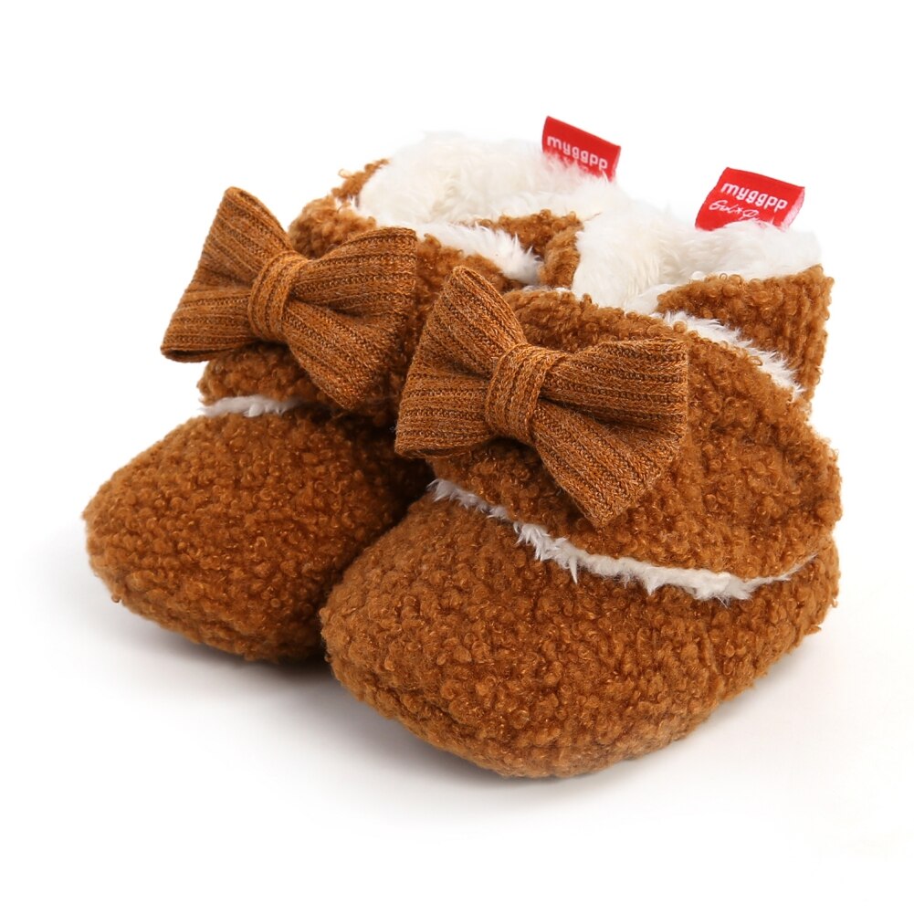 Zapatos cálidos para gatear de otoño e invierno, botines para bebé recién nacido, Zapatillas para niño y niña, Zapatillas para primeros pasos de flor de piel de 0 a 18M: C / 13-18 meses